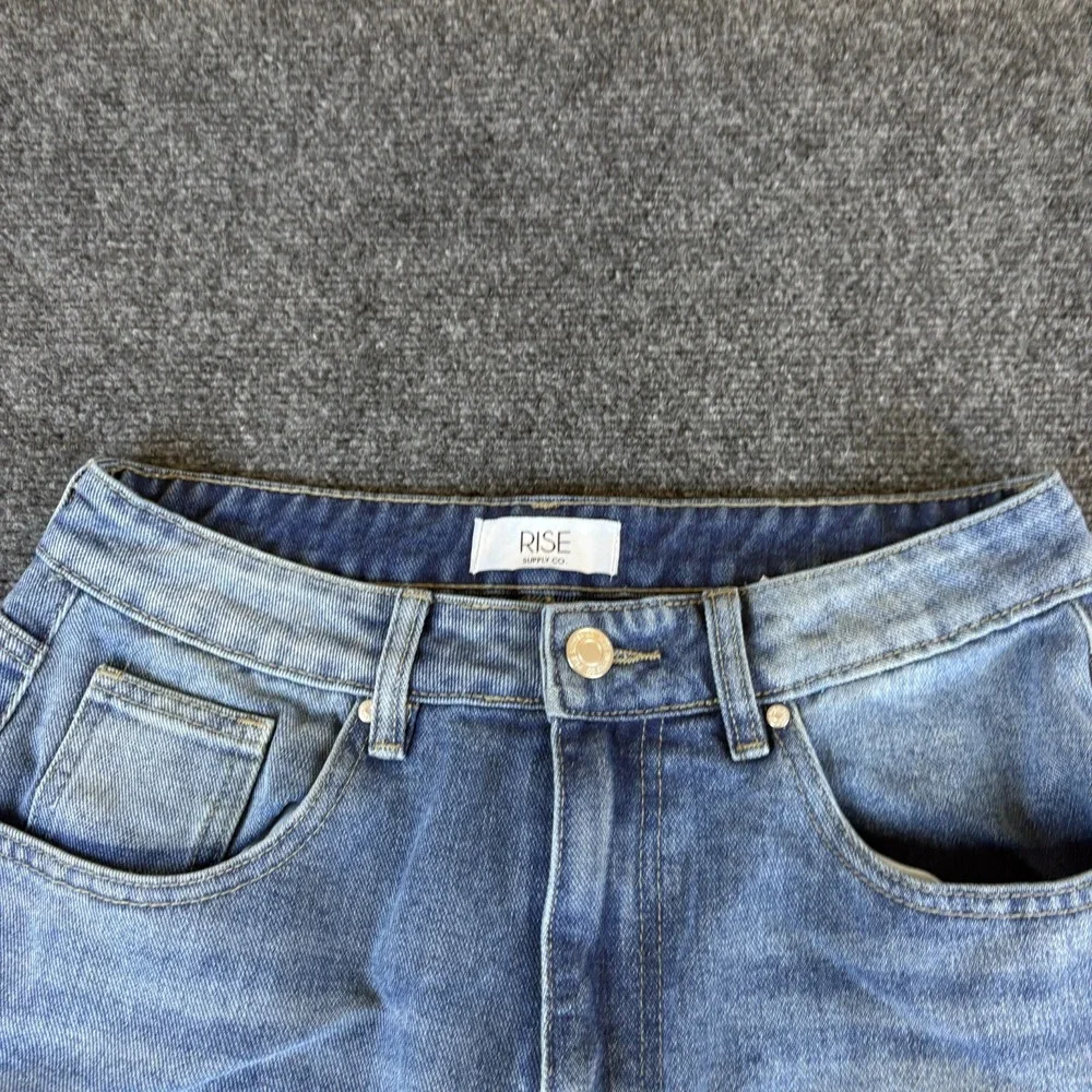 Rise Cargo Shorts Womens 30x11 Blue Denim Cotton Light Wash Workwear‎ Utility